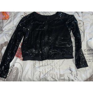 Nollie Black‎ Jacket Squin Zip Up Size M